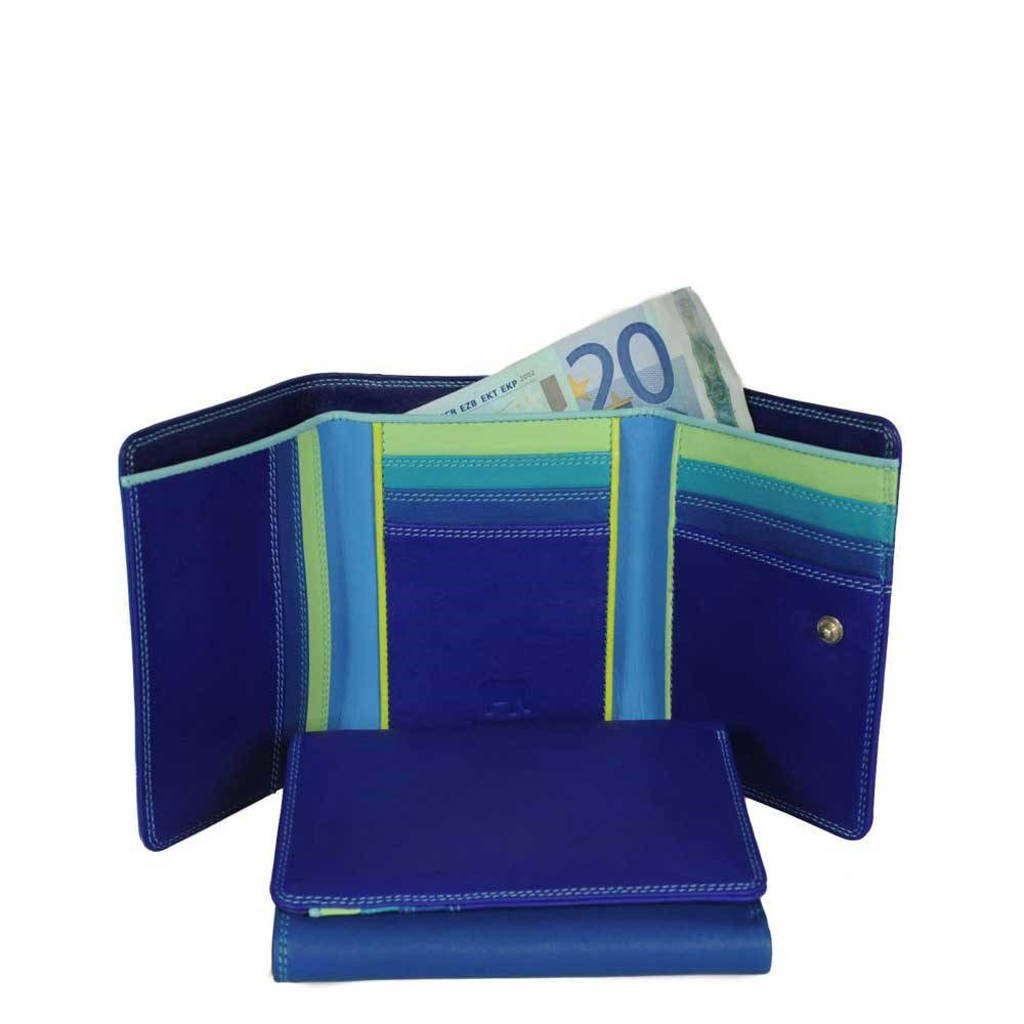 Mywalit leren portemonnee Medium blauw, Blauw