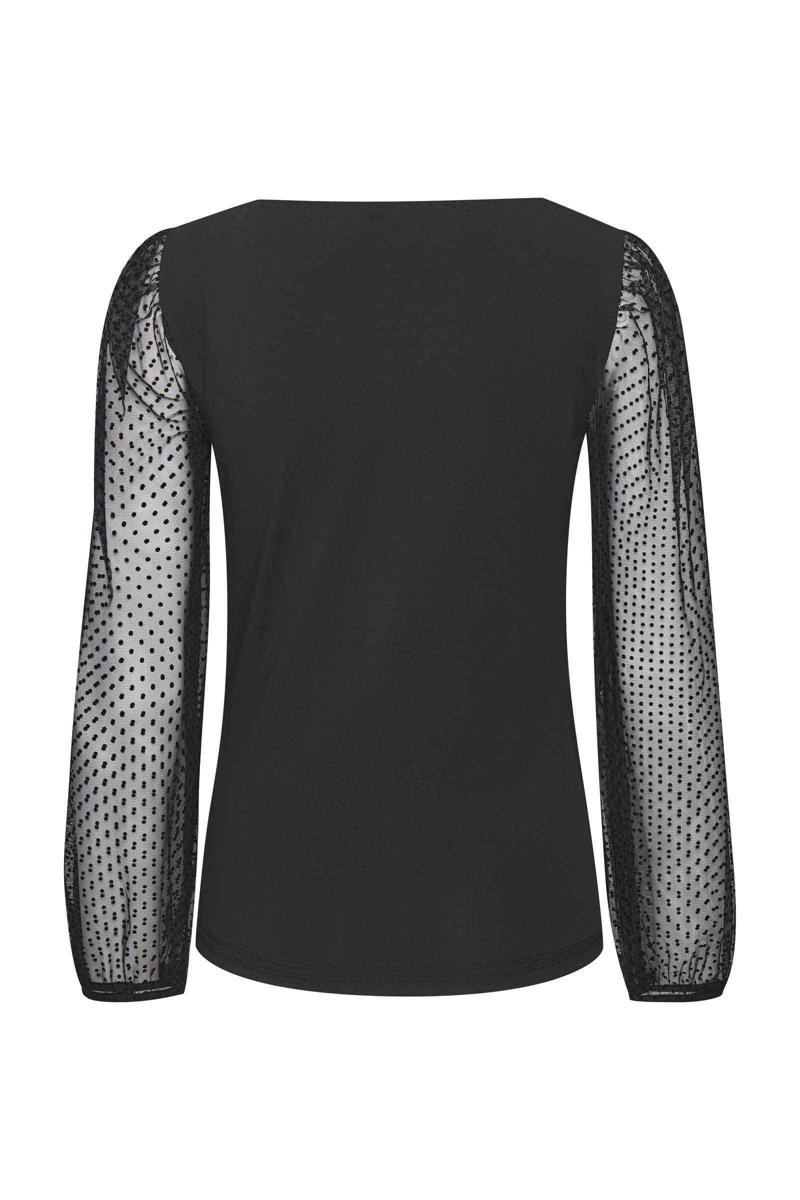 top Dyveke met stippen en mesh zwart top Dyveke met stippen en mesh zwart