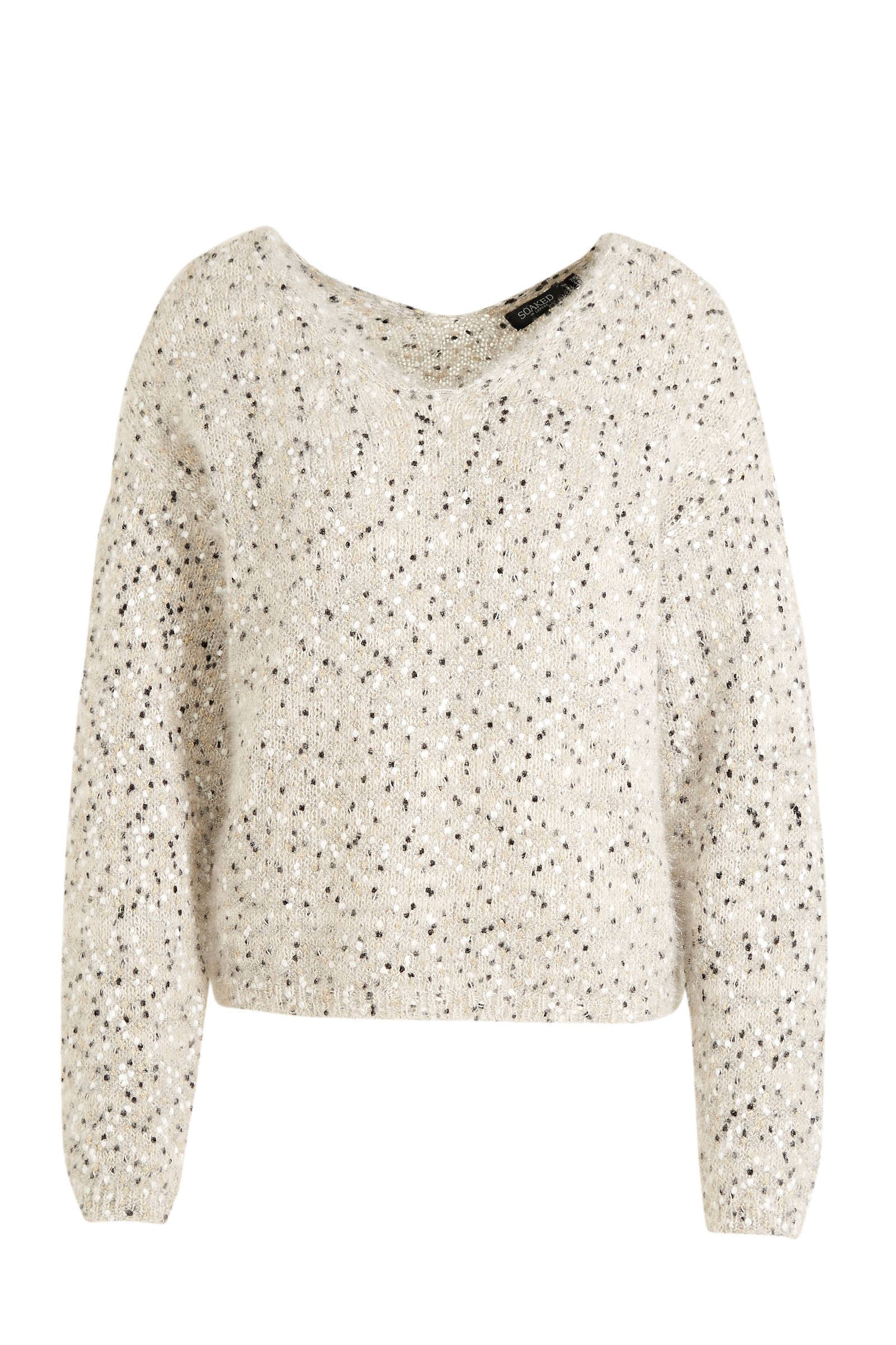 Soaked In Luxury boucle trui met lurex ecru | wehkamp Soaked In Luxury trui zwart | wehkamp