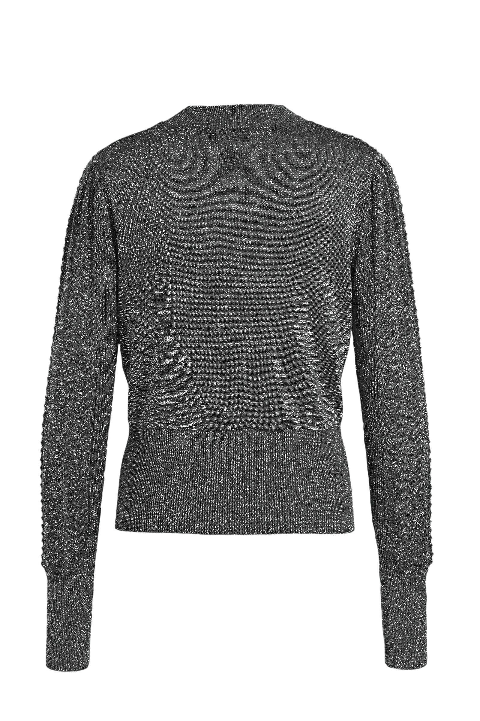 Soaked In Luxury trui met lurex Aiko antraciet | wehkamp Soaked In Luxury trui zwart | wehkamp