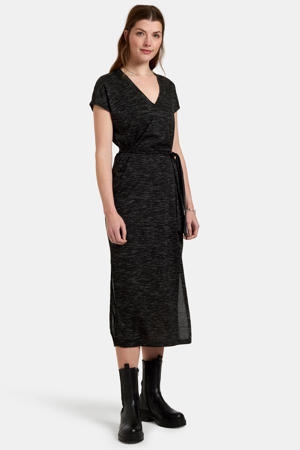 gemêleerde maxi jurk Anna zwart