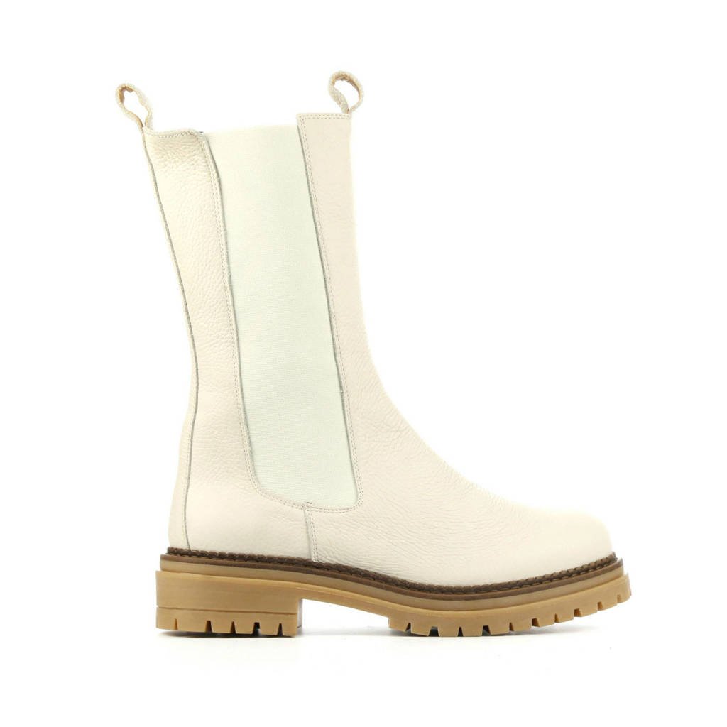 Cashott 24204 leren chelsea boots off white | wehkamp