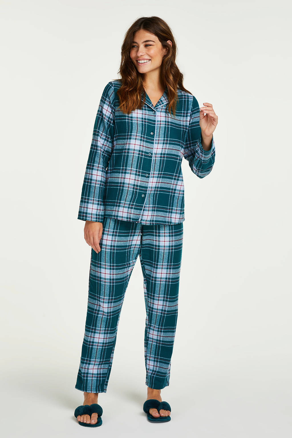 Meisje Het koud krijgen wonder Hunkemöller geruite pyjama blauw | wehkamp
