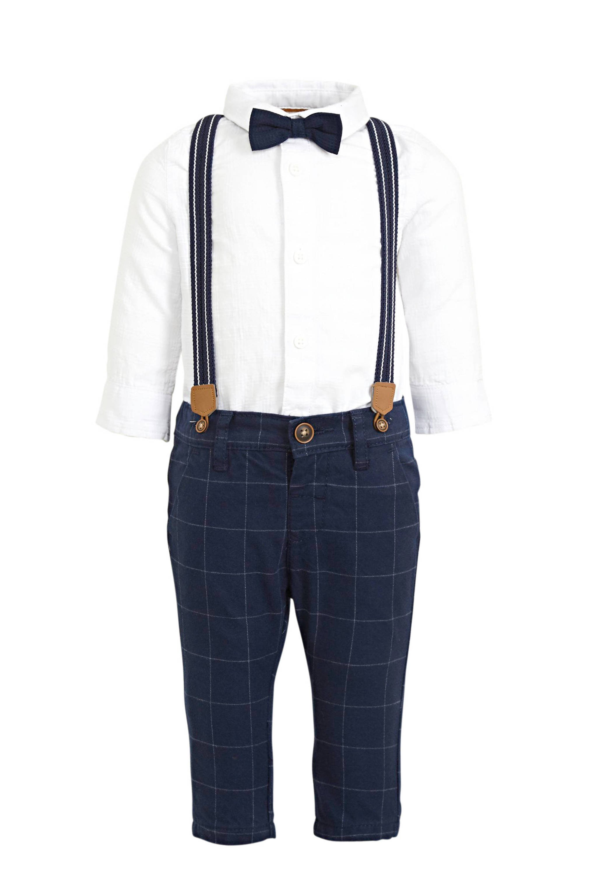 Autorisatie Ambitieus Zuivelproducten C&A Baby Club baby overhemd met broek + bretels + strik | wehkamp