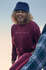 thumbnail: Hunkemöller velours sweater met printopdruk donkerrood