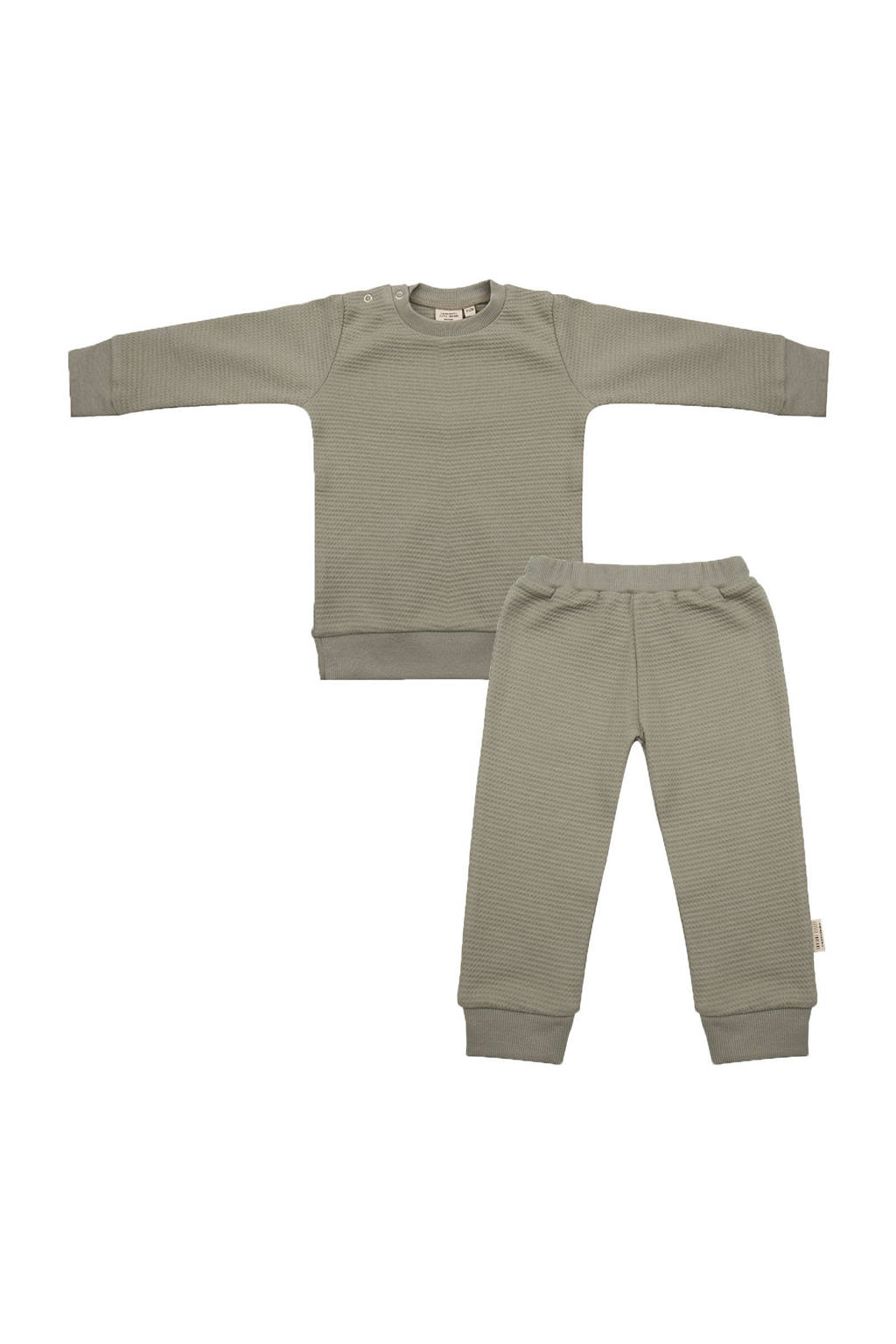 Little Indians   pyjama met structuur grijsgroen, Grijsgroen