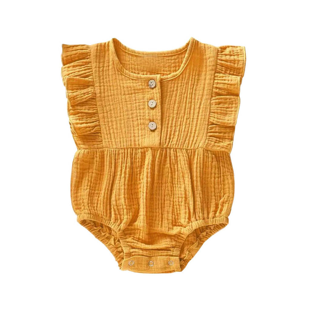 Little Indians romper korte mouw met ruches oker, Oker