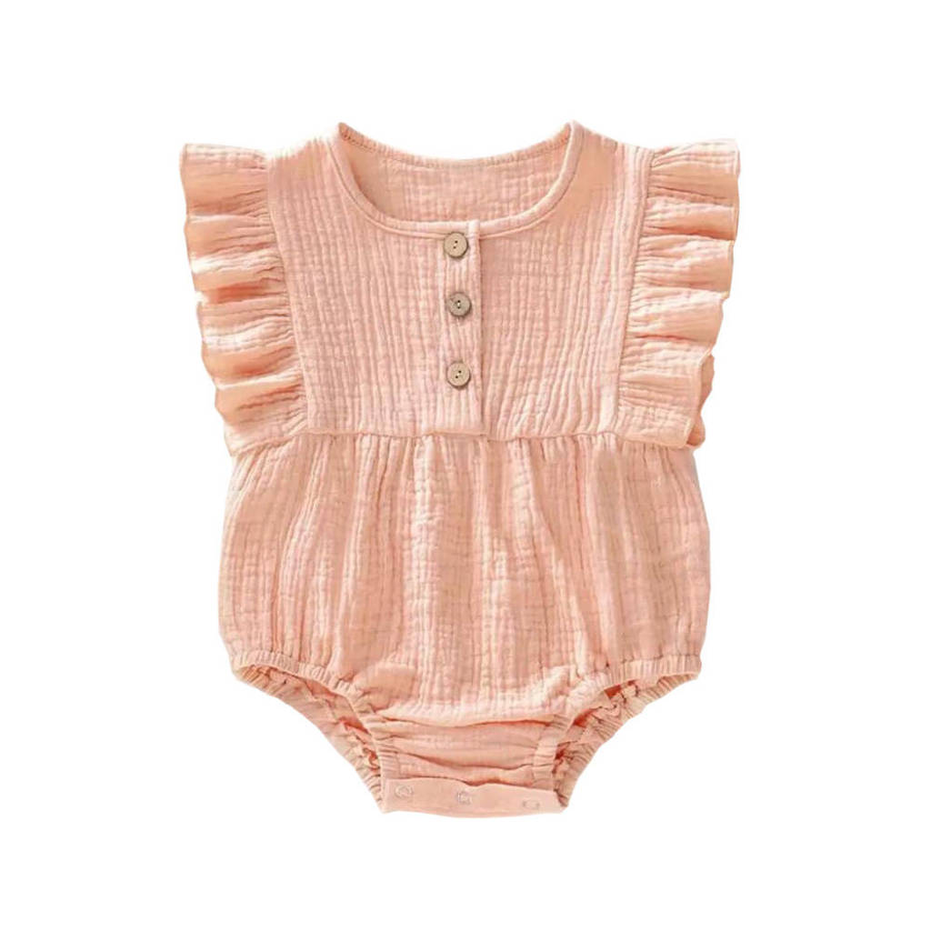 Little Indians romper korte mouw met ruches lichtroze, Lichtroze