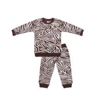 Little Indians pyjama zebraprint bruin/wit