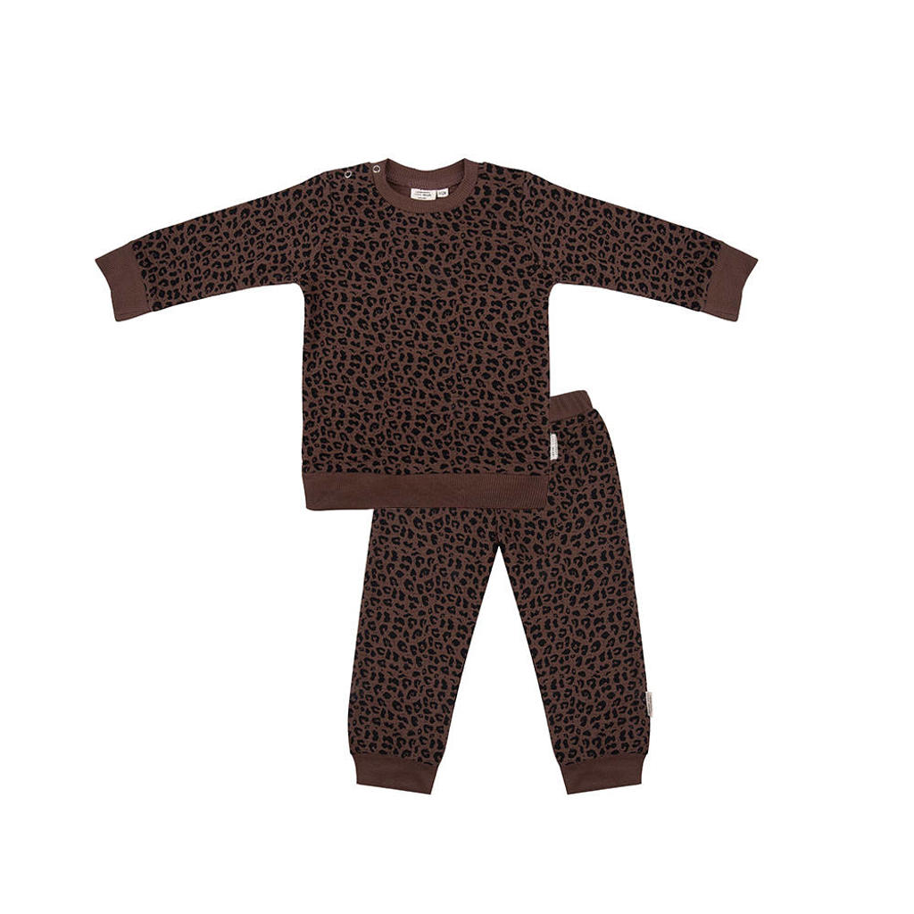 Little Indians   pyjama panterprint bruin/zwart