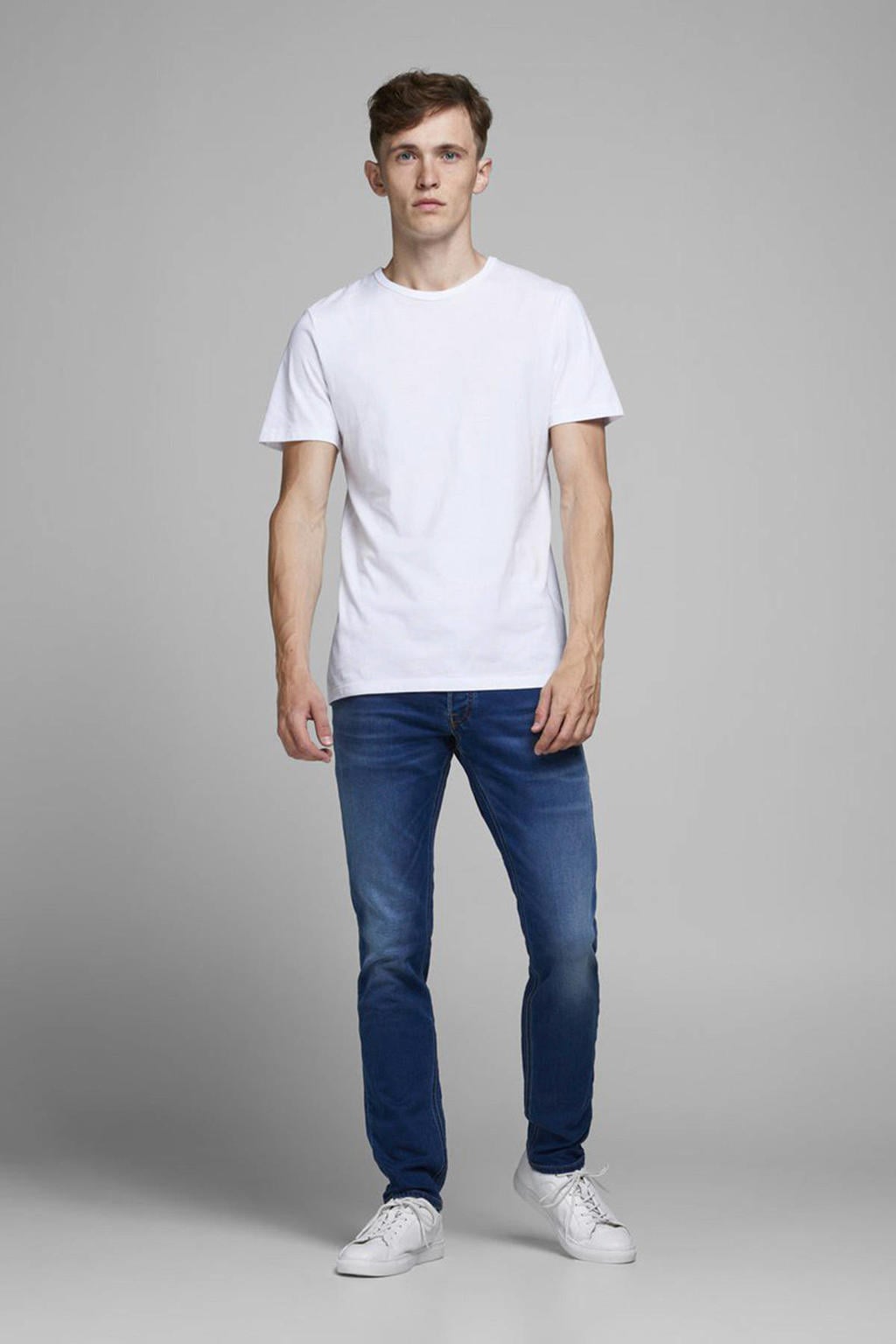 JACK & JONES JEANS INTELLIGENCE slim fit jeans JJIGLENN JJORIGINAL blue denim