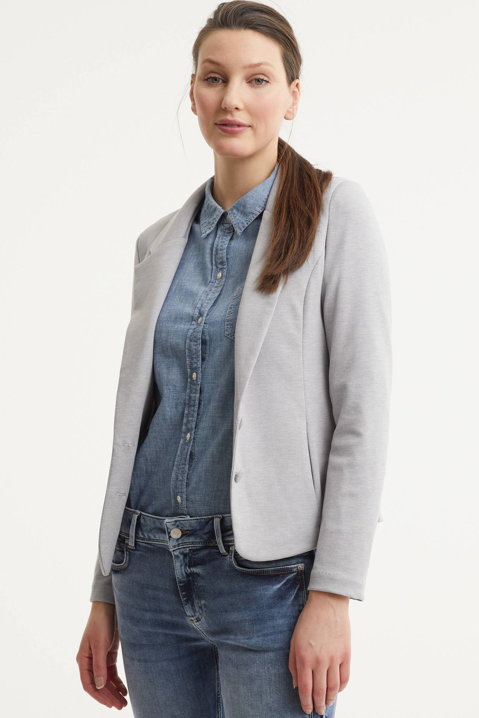 Soyaconcept blazer met stretch Daniela 1 lichtgrijs