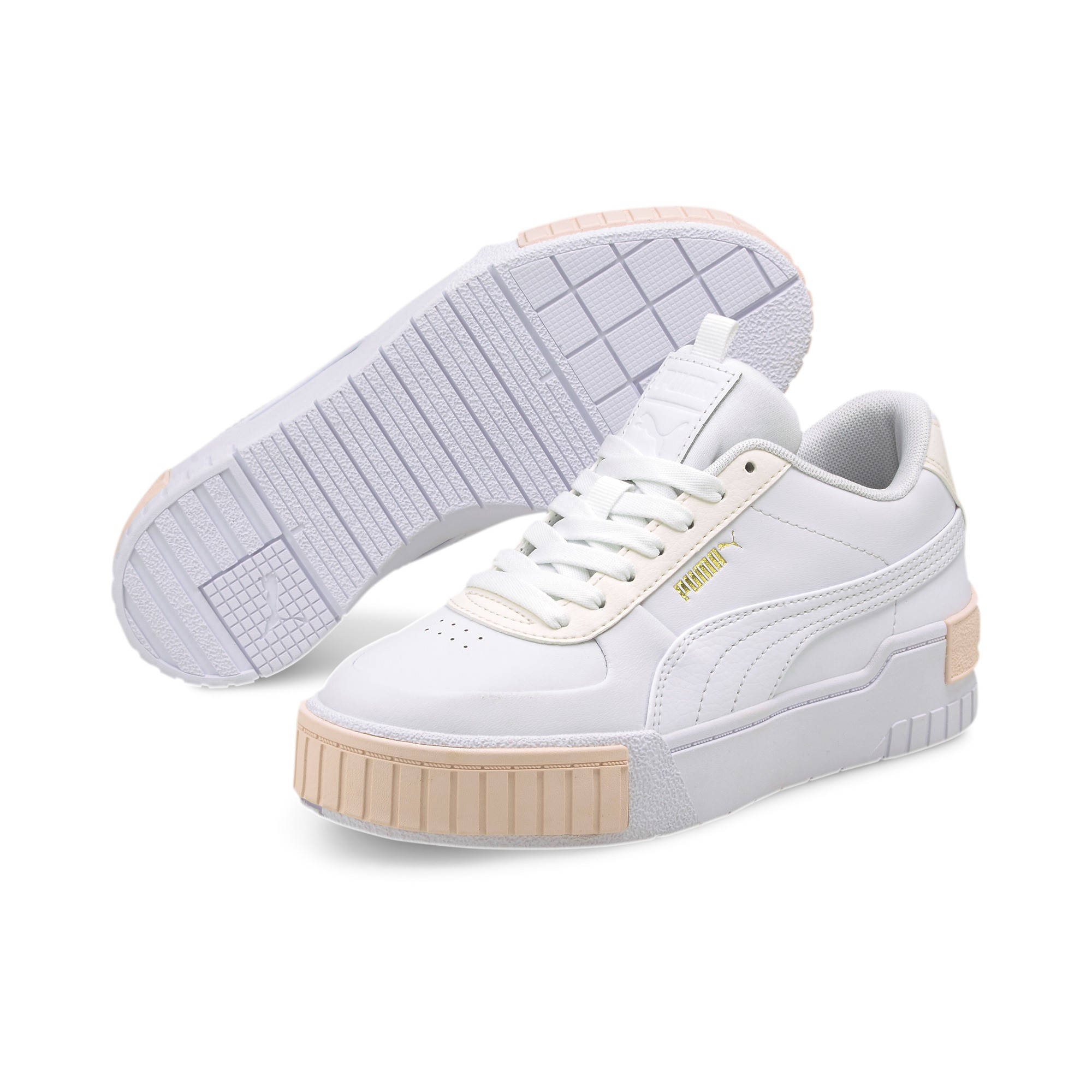 Puma Cali Sport sneakers wit/abrikoos | wehkamp