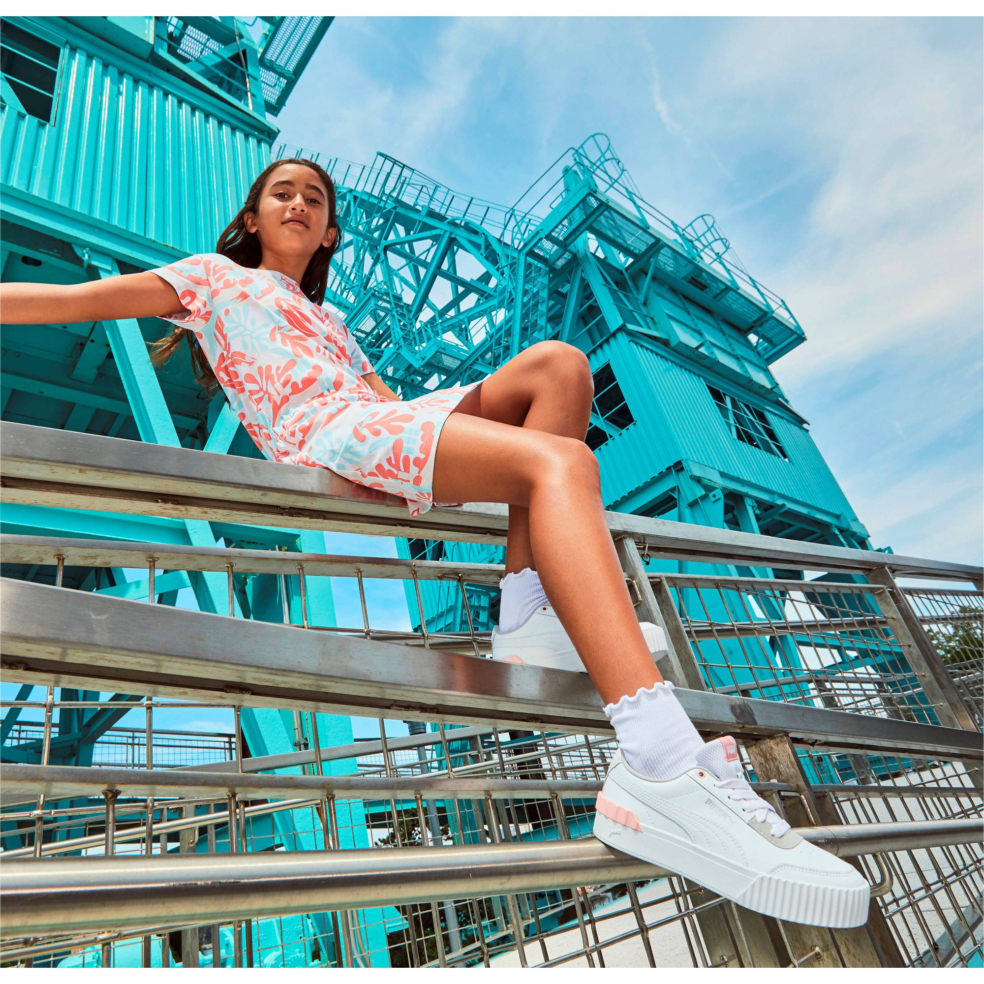 Puma Carina Lift Jr. sneakers wit/roze | wehkamp