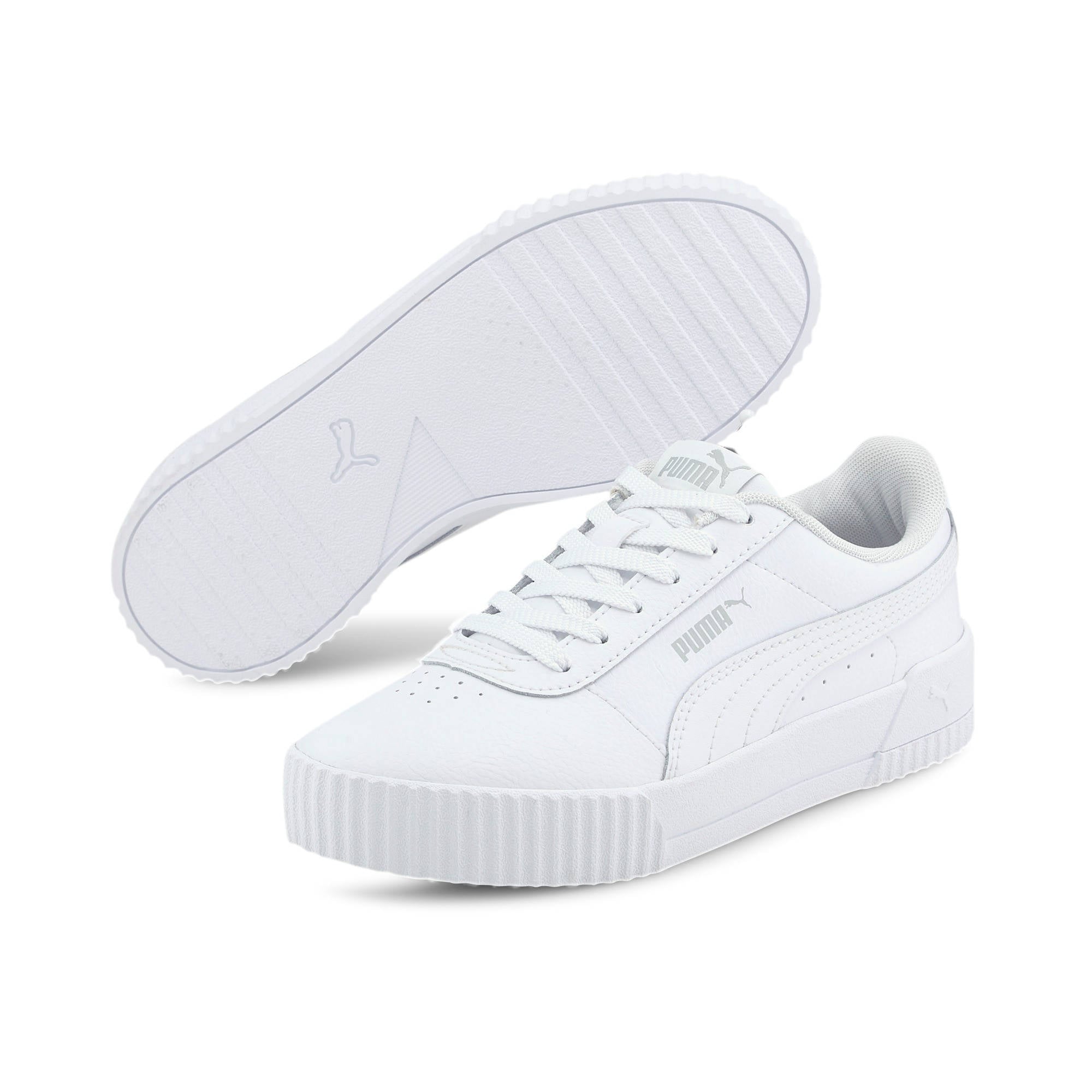 Puma Carina L Jr sneakers wit/grijs | wehkamp