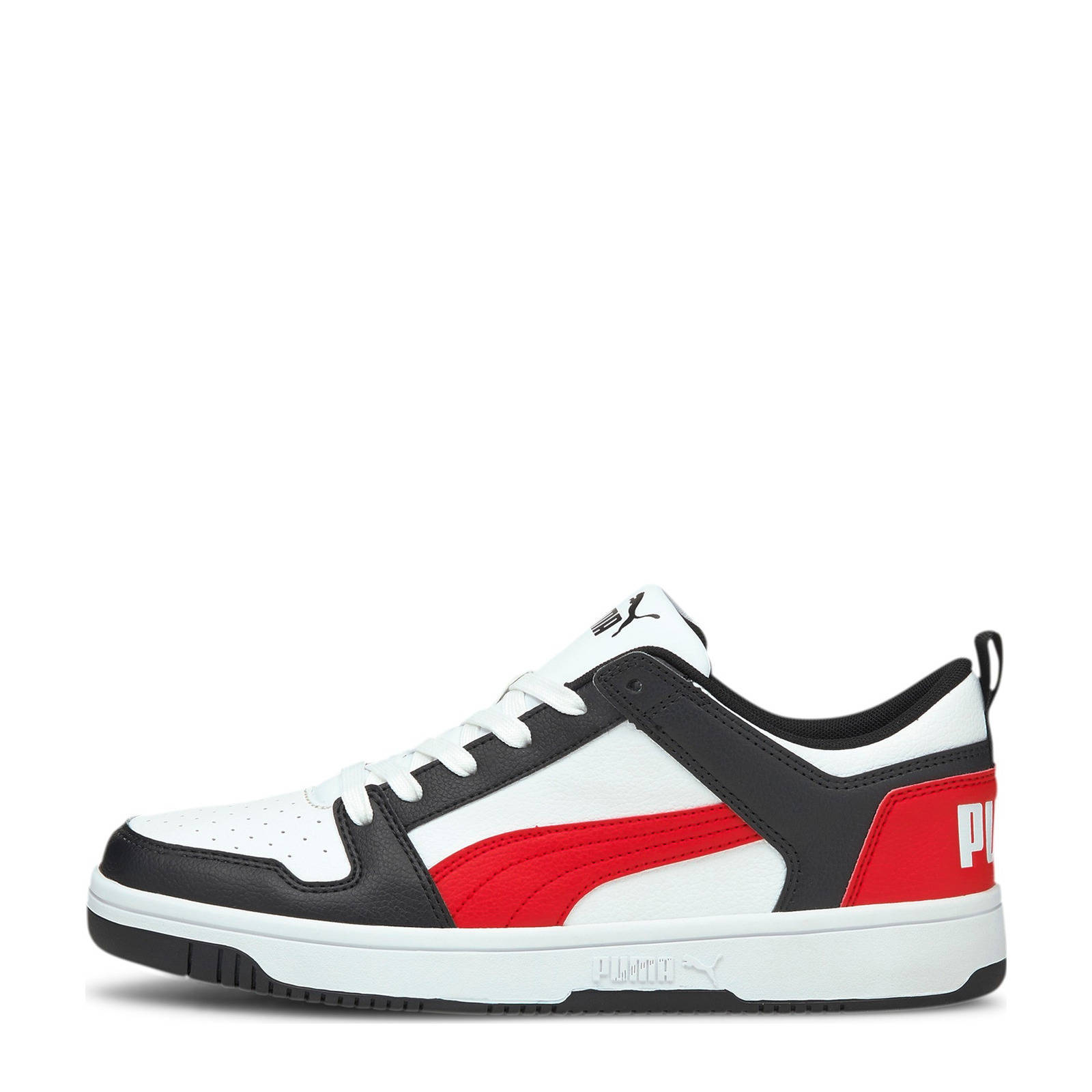 Puma Rebound Layup Layup Lo sneakers wit/rood/zwart | wehkamp