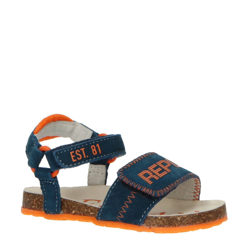 timmerman Dynamiek Weinig REPLAY Quad suède sandalen blauw/oranje | wehkamp