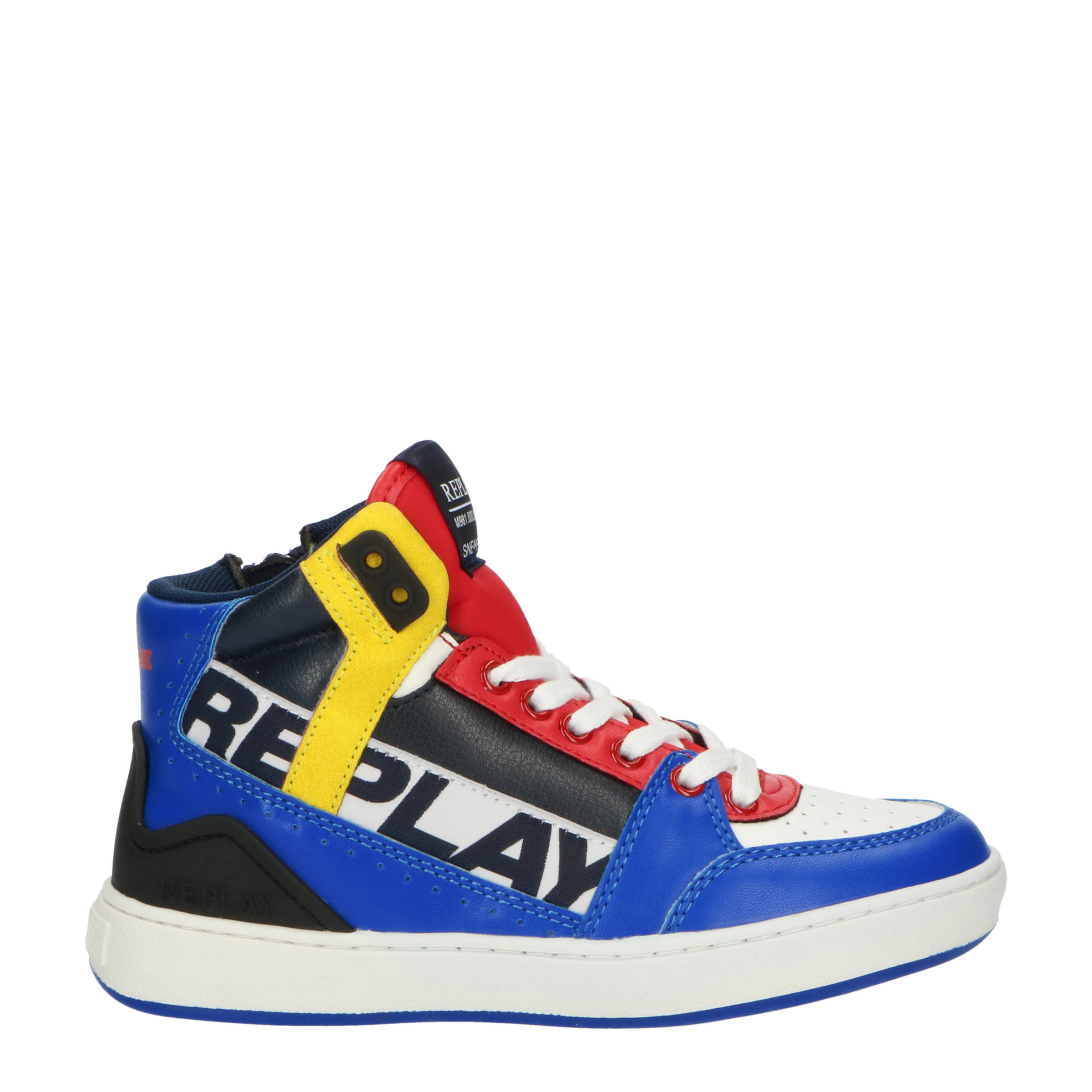 REPLAY Campos hoge sneakers wit/multi | wehkamp