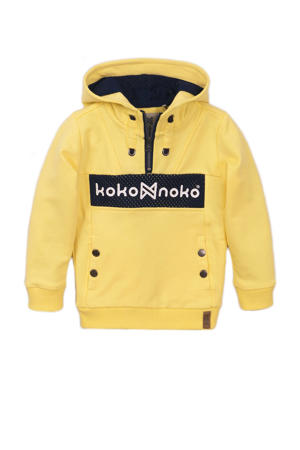 hoodie met logo geel/zwart