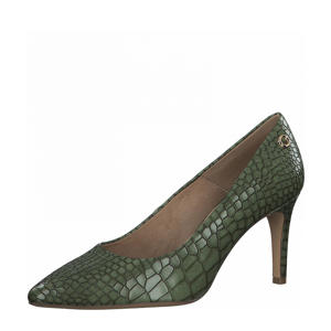   pumps met crocoprint groen