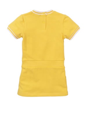 jurk met contrastbies geel/wit