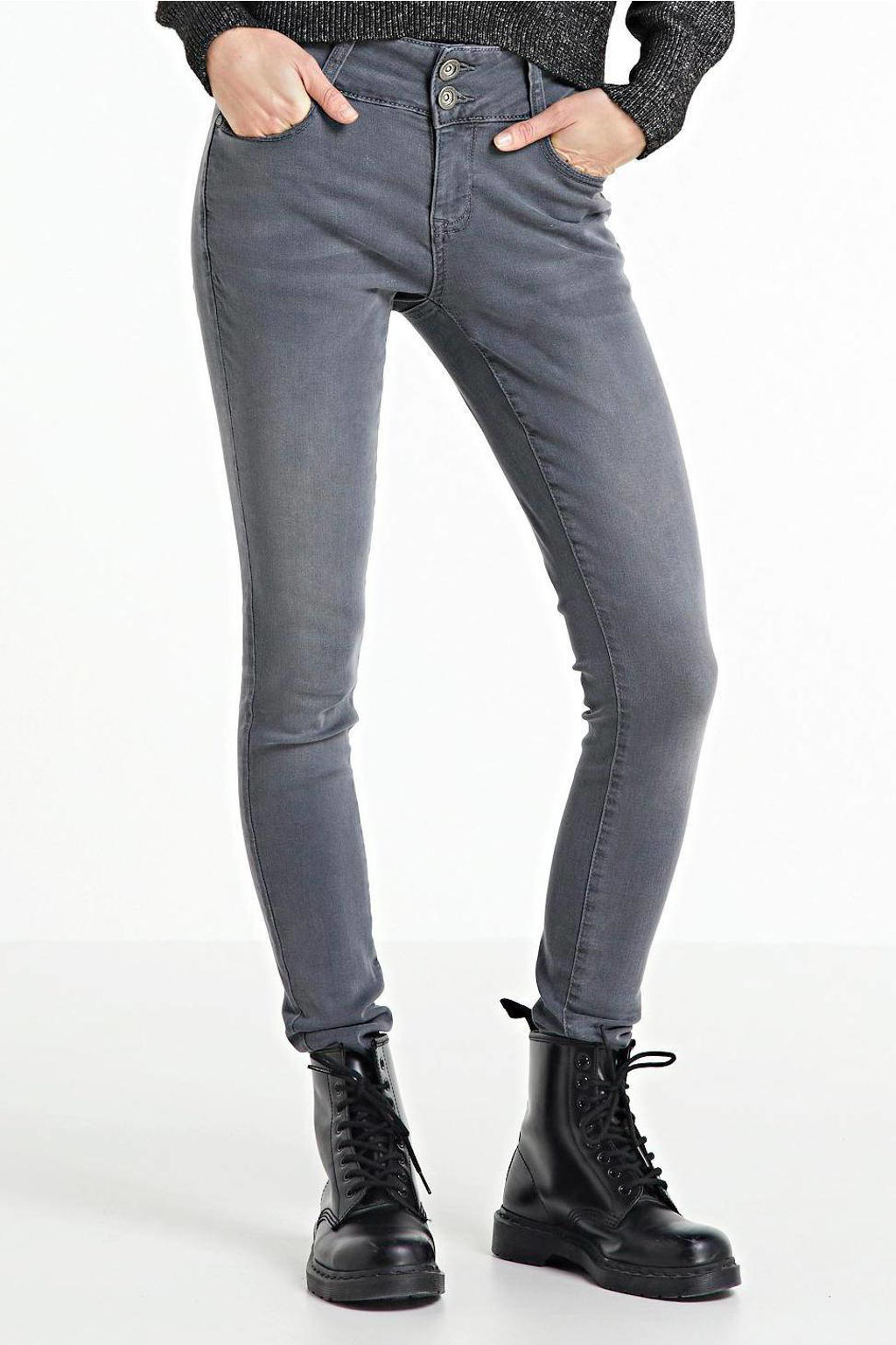 Grijze dames Cars skinny jeans Amazing mid van stretchdenim met regular waist en rits- en knoopsluiting