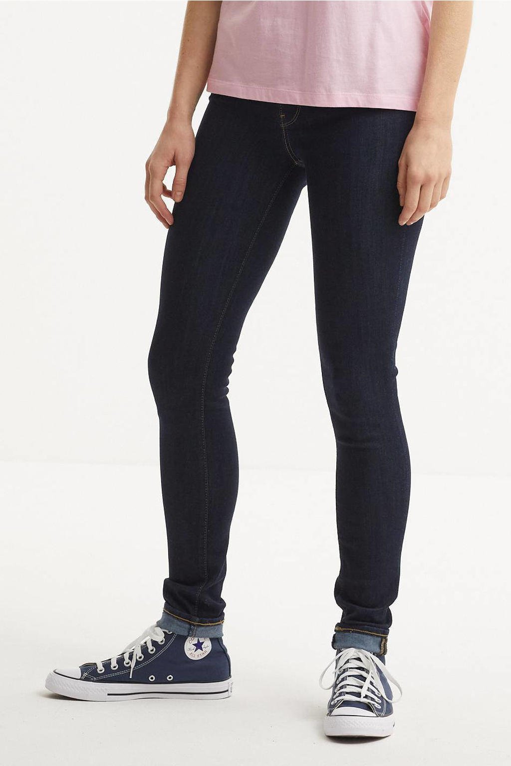 Donkerblauwe dames Levi's high waist skinny jeans bogota feels van duurzaam stretchdenim met rits- en knoopsluiting