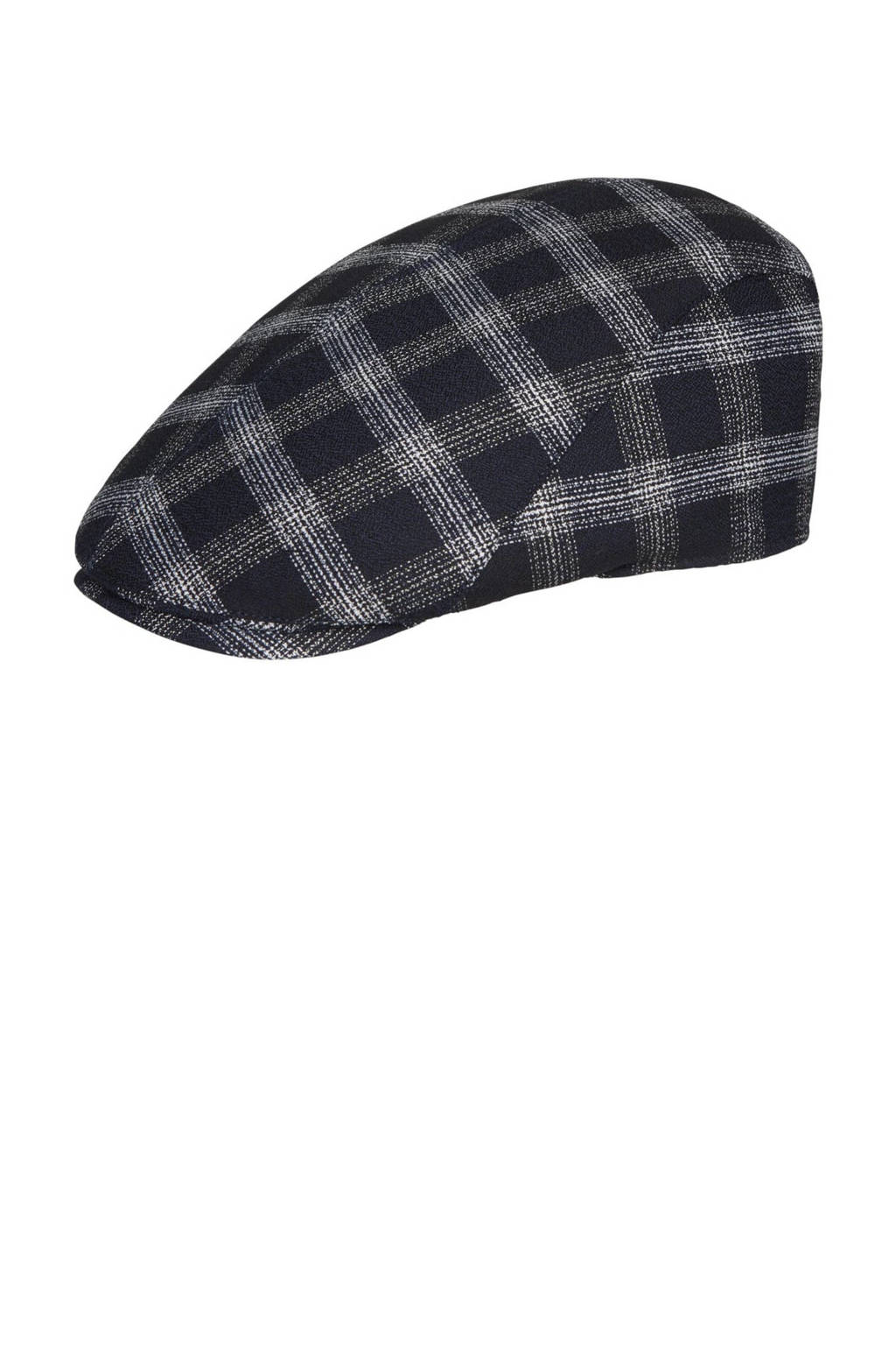Profuomo geruite flatcap donkerblauw, Donkerblauw