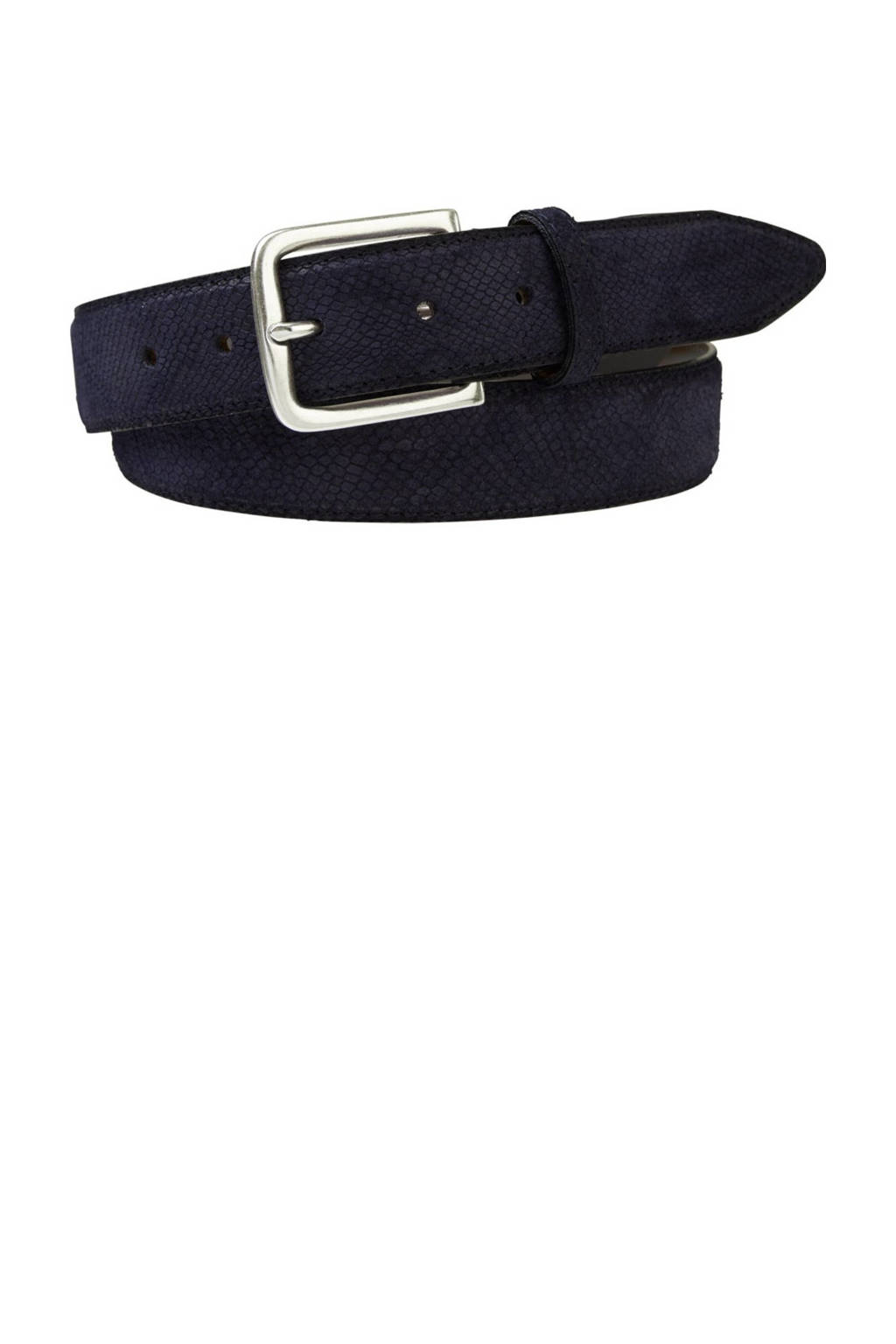 Profuomo suède riem donkerblauw, Donkerblauw