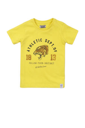 T-shirt met tekst geel/bruin