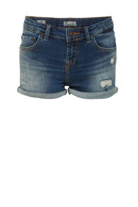 Donkerblauwe meisjes LTB slim fit jeans short Judie van stretchdenim met regular waist