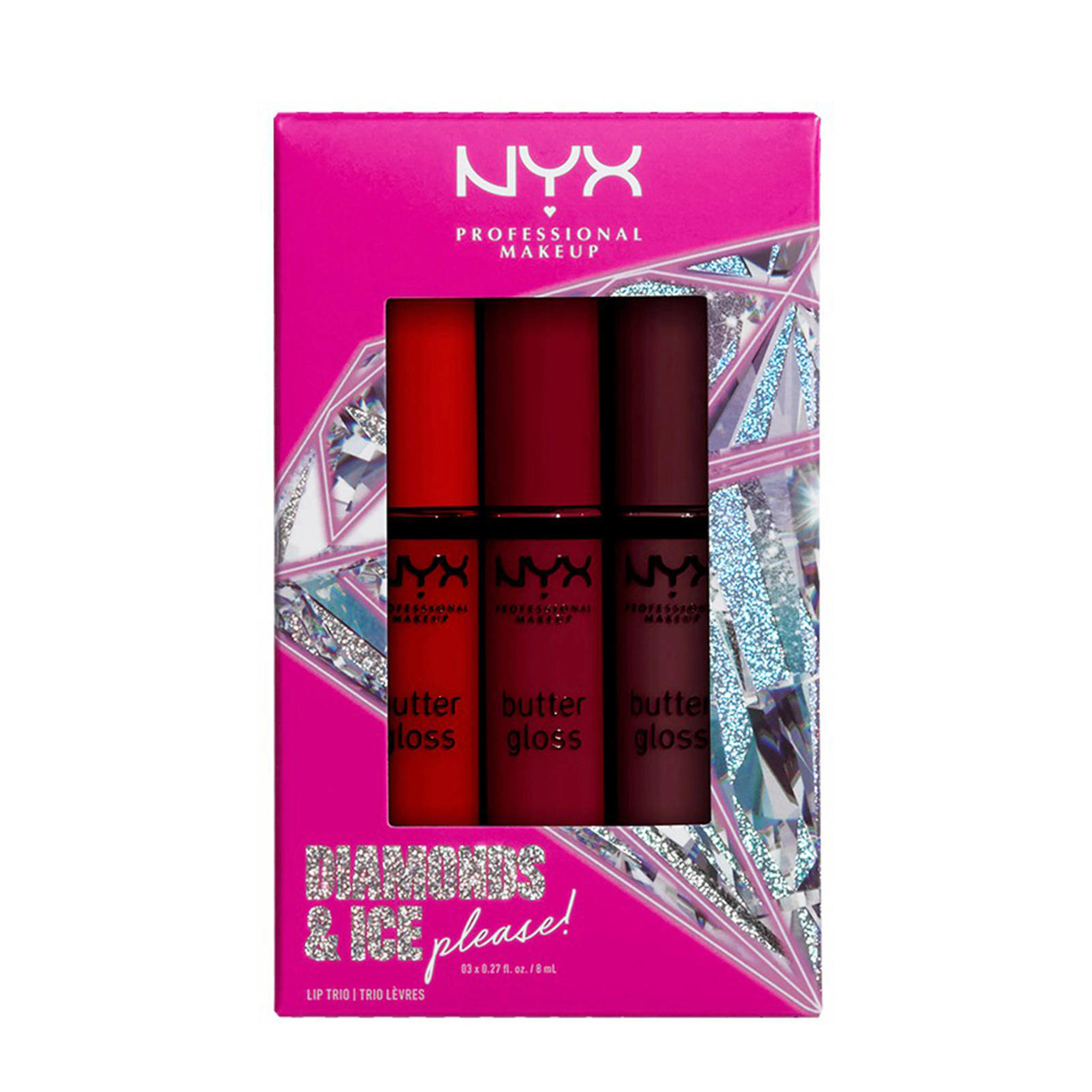 NYX Professional Makeup Diamonds & Ice, Please! Butter Gloss Lip Trio