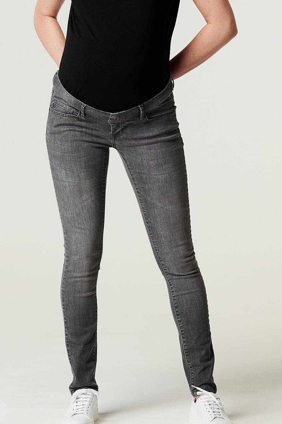Supermom low waist skinny zwangerschapsjeans grijs stonewashed | wehkamp