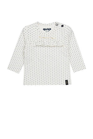 baby longsleeve met katoen wit/blauw