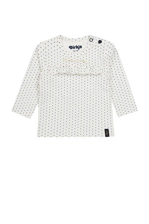 baby longsleeve met katoen wit/blauw