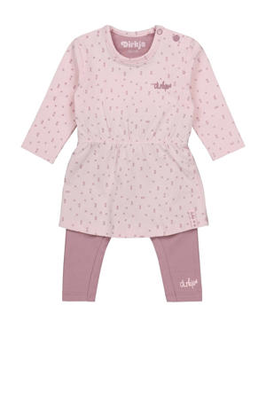 baby jurk + legging met biologisch katoen roze/lichtroze