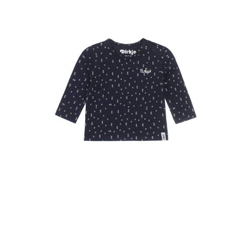 Dirkje baby longsleeve met katoen donkerblauw/wit afbeelding