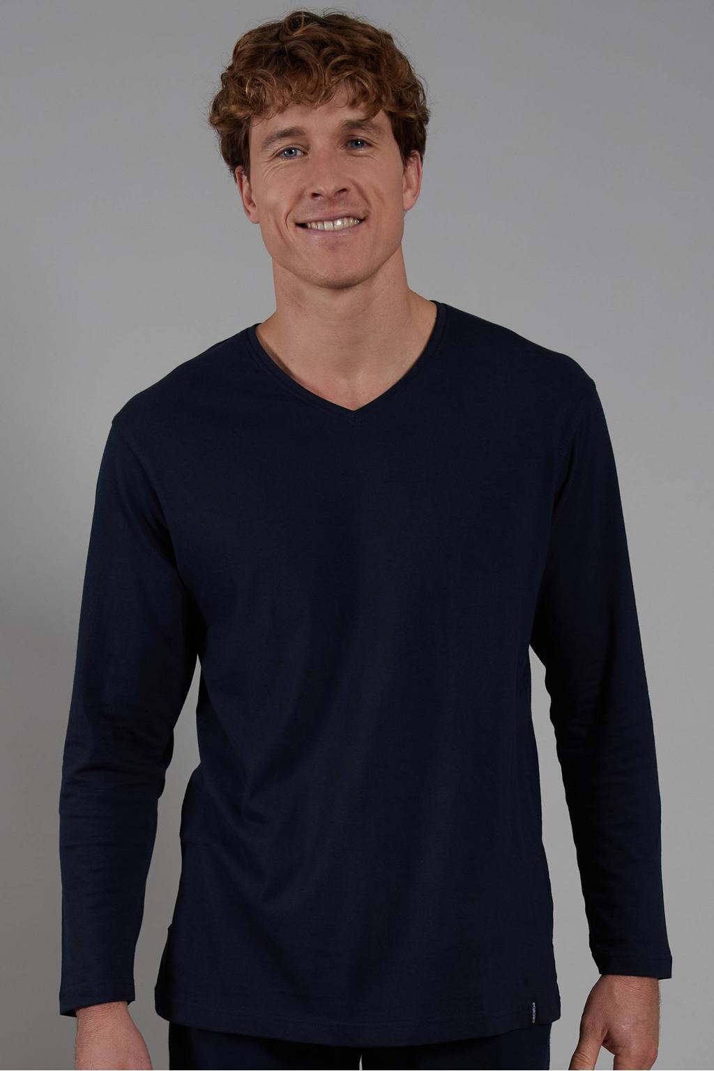 CECEBA +size pyjamatop donkerblauw
