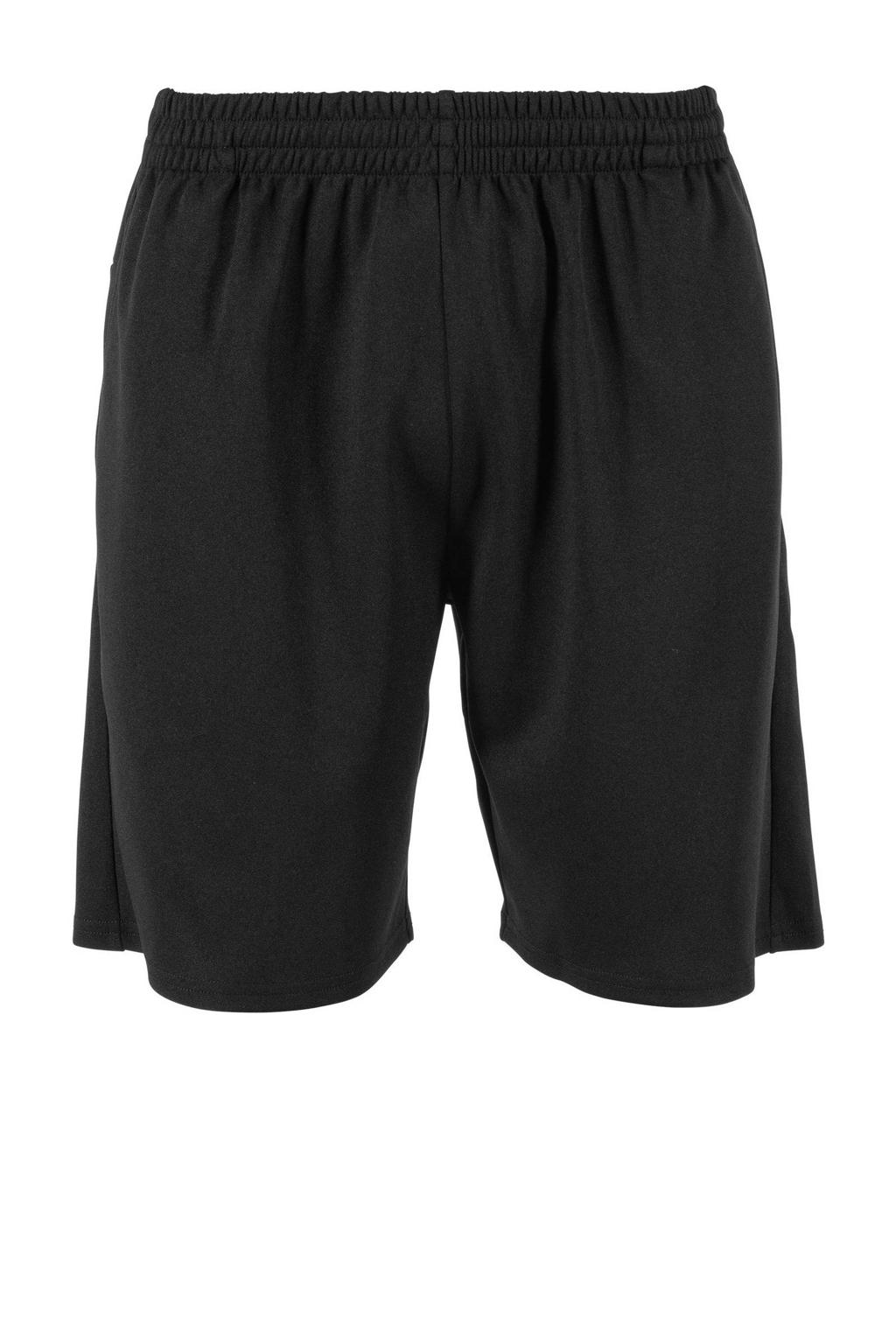 Zwarte heren Stanno sportshort van polyester met regular fit, regular waist en elastische tailleband met koord