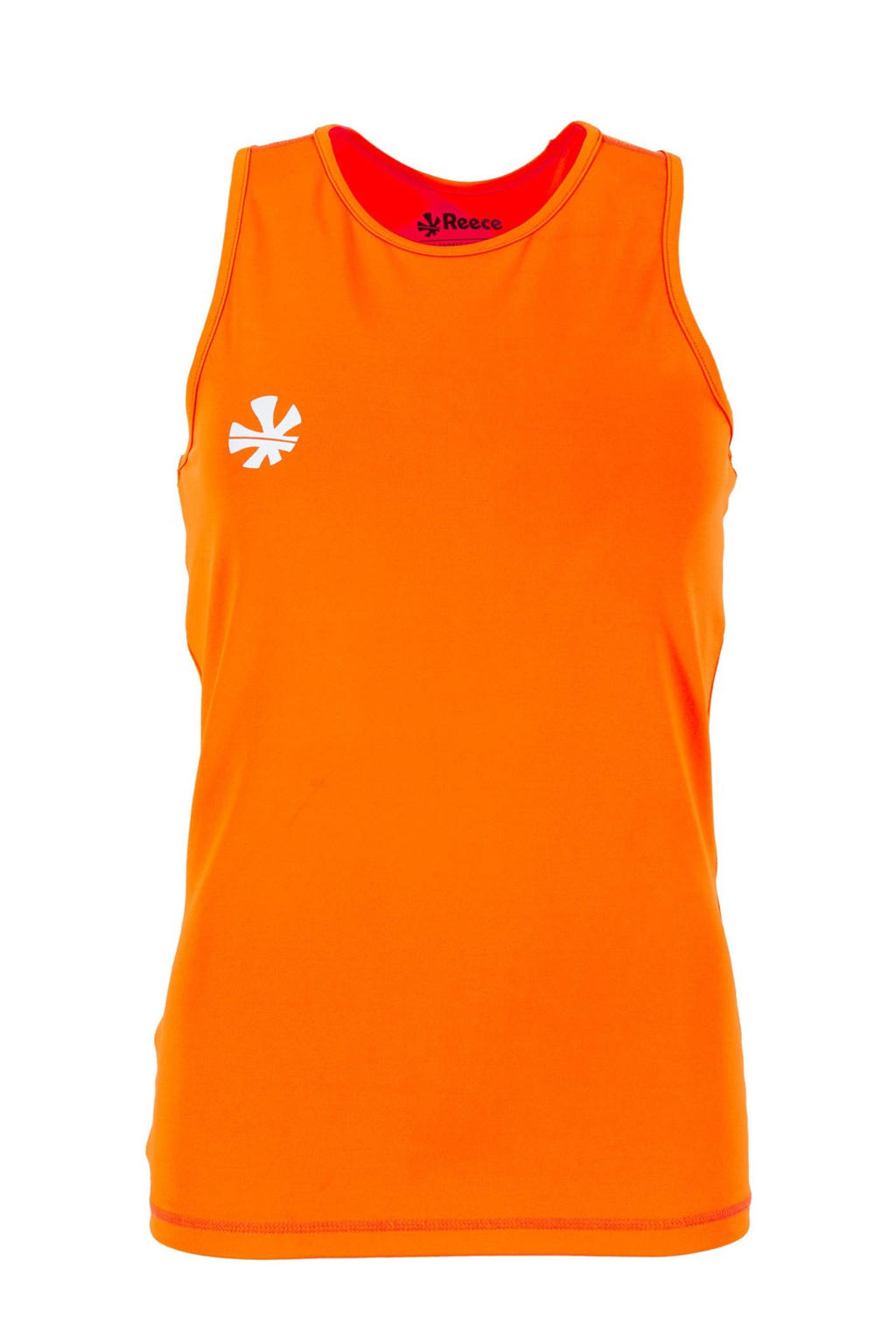 Oranje dames Reece Australia sporttop van polyester met logo dessin en ronde hals