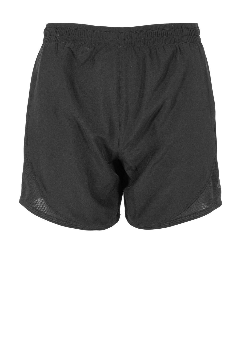 Zwarte dames Stanno sportshort van polyester met regular fit, regular waist, elastische tailleband met koord en logo dessin
