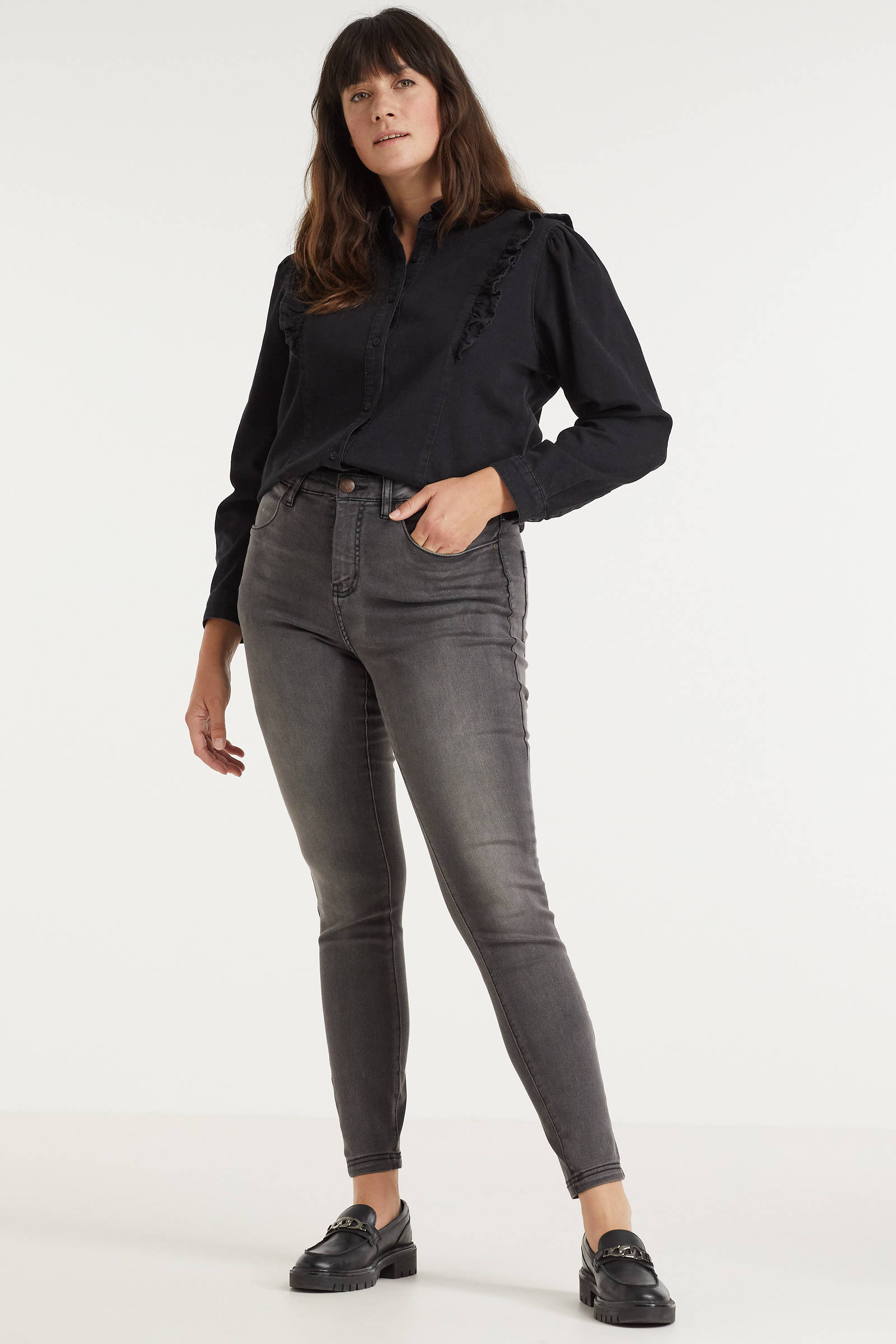 Low rise skinny in de kleur grijze voor dames in de uitverkoop| KLEDING.nl