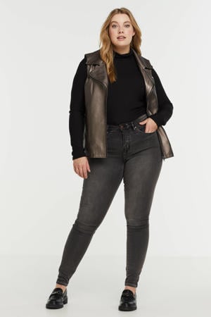 high waist super slim fit jeans Amy grijs lengtemaat 32