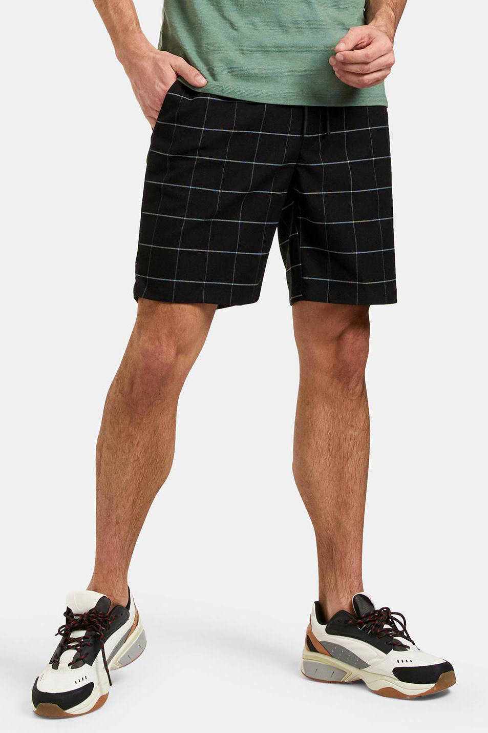 Shoeby Refill geruite slim fit short Hugo zwart | wehkamp