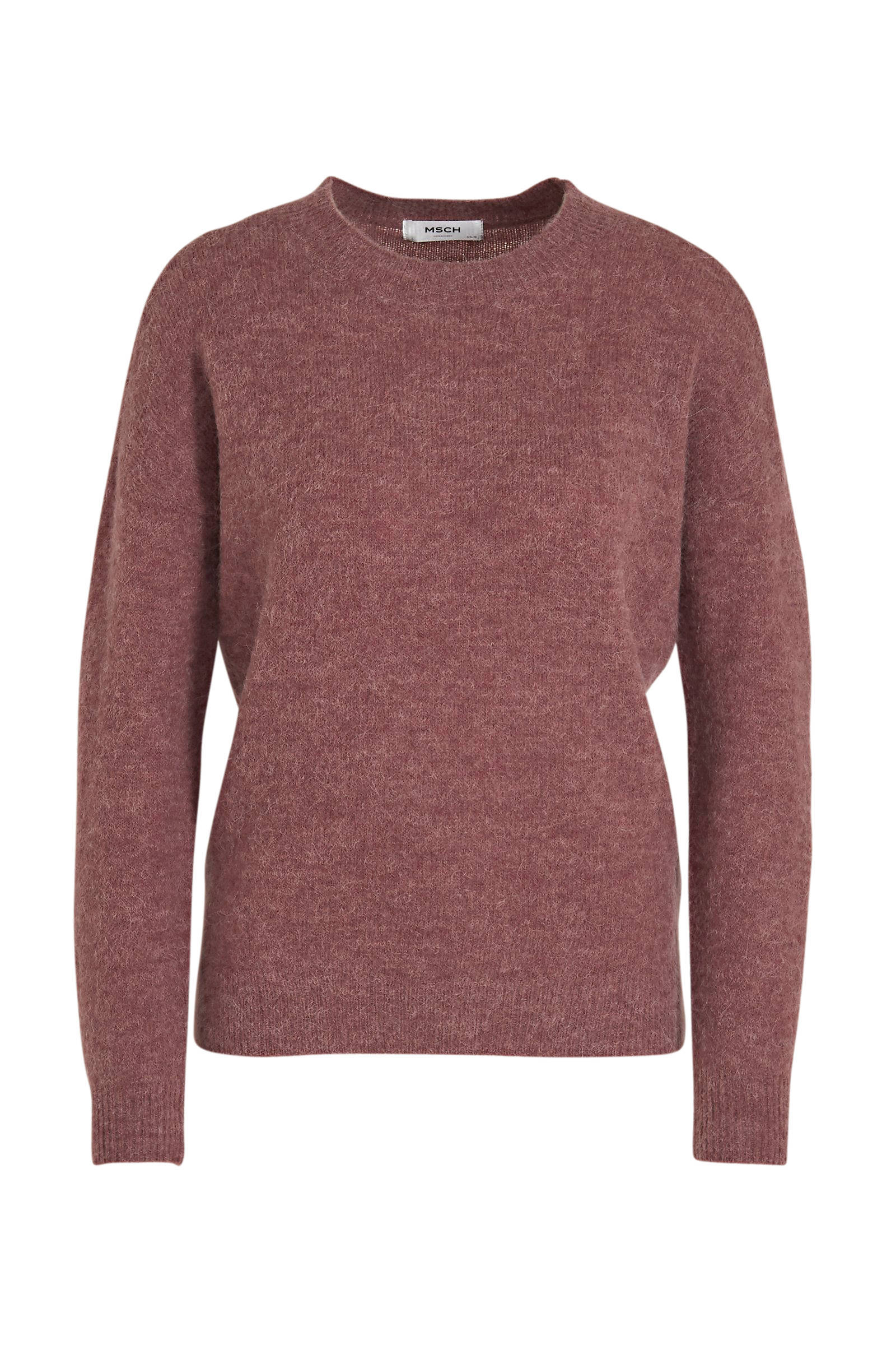 MSCH Copenhagen gemêleerde trui Femme Alpaca met wol roze MSCH Copenhagen trui met wol | wehkamp