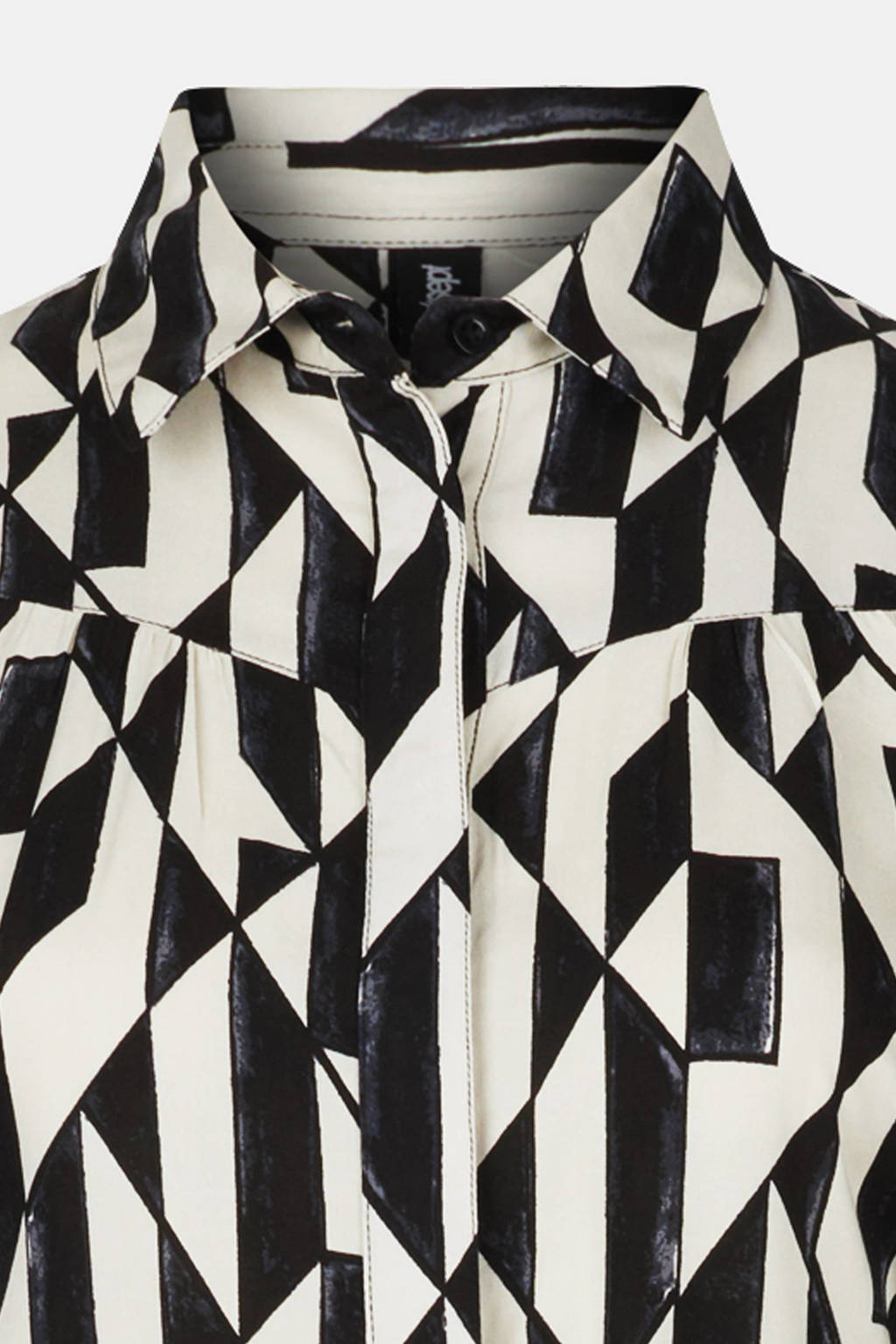 doorgaan met Mondwater Indica Shoeby Eksept blouse Wish met all over print en ceintuur zwart/wit | wehkamp