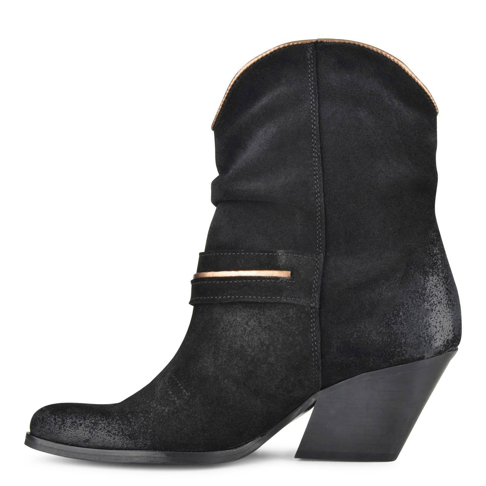 PS Poelman Fringe suède cowboylaarzen met franjes zwart | wehkamp