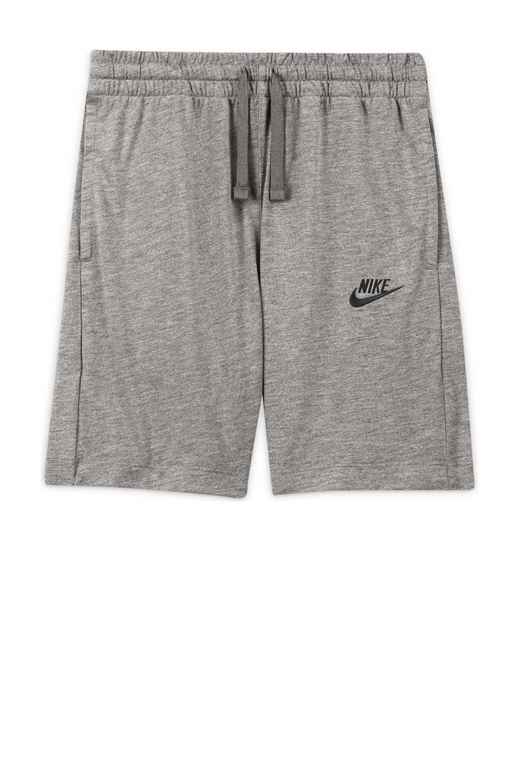 Donkergrijs en zwarte jongens Nike short van polyester met elastische tailleband met koord en logo dessin