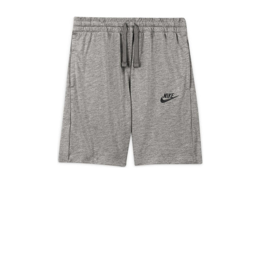 Donkergrijs en zwarte jongens Nike short van polyester met elastische tailleband met koord en logo dessin