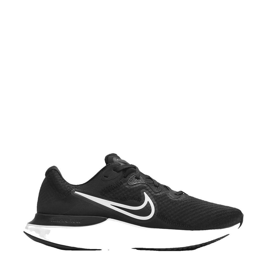 Zwart, wit en grijze heren Nike Renew Run 2 hardloopschoenen van mesh met veters